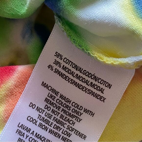 Calvin Klein Rainbow Crop Top Tie Dye Athleisure XS Oversized - Picture 9 of 12